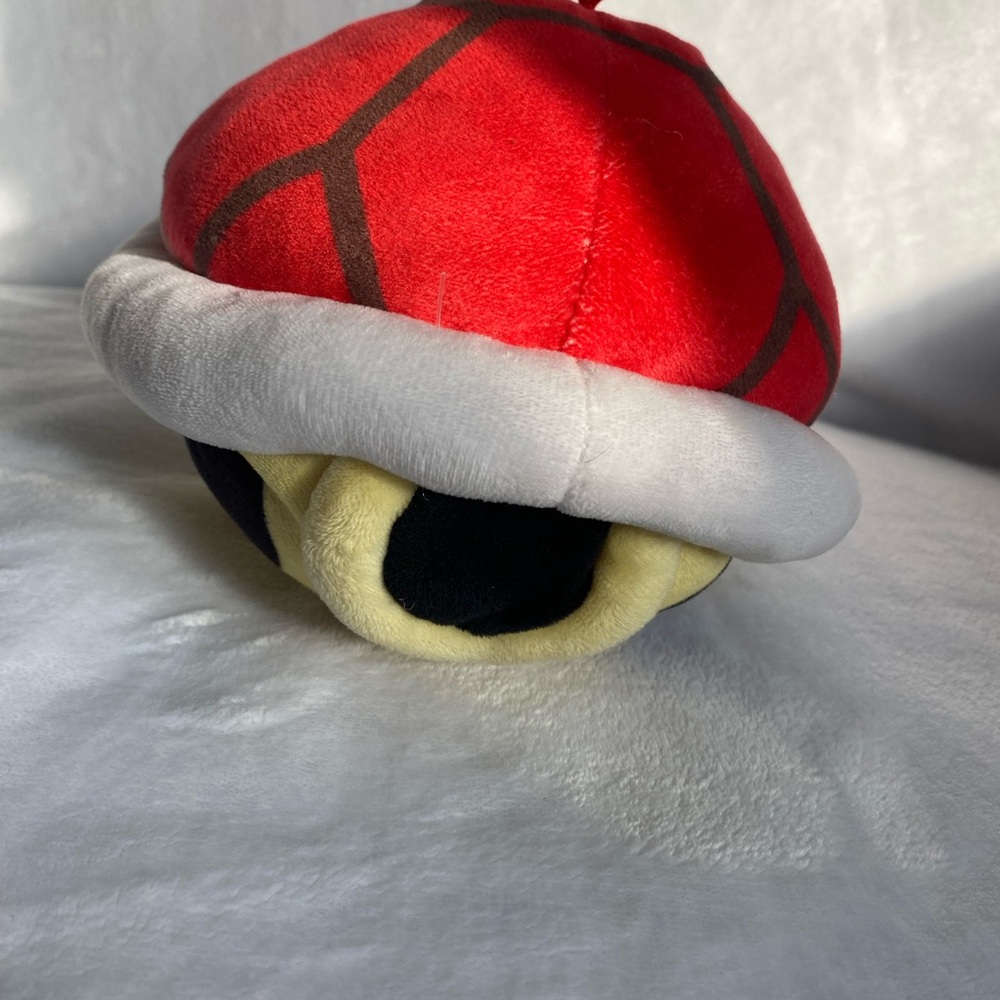 Red and White Plush Turtle Shell Toy